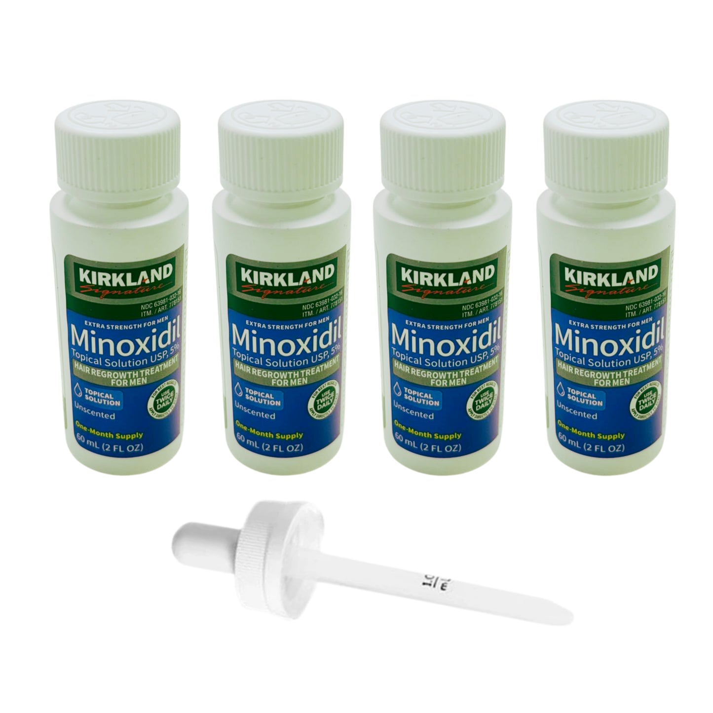 Kirkland 5% Minoxidil Extra Strength Liquid Hair Loss and Hair Regrowth Treatment 1-6 Month