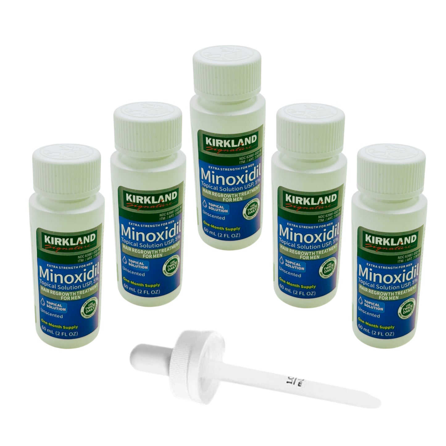 Kirkland 5% Minoxidil Extra Strength Liquid Hair Loss and Hair Regrowth Treatment 5 Month