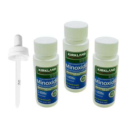 Kirkland 5% Minoxidil Extra Strength Liquid Hair Loss and Hair Regrowth Treatment 3 Month